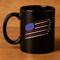 Fighter Jets With Usa American Flag 4th Of July Celebration 11oz C Handle Ceramic Mug