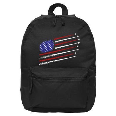 Fighter Jets With Usa American Flag 4th Of July Celebration 16 in Basic Backpack