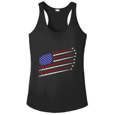 Fighter Jets With Usa American Flag 4th Of July Celebration Ladies PosiCharge Competitor Racerback Tank