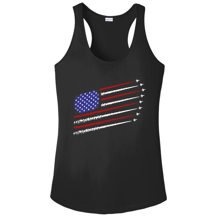 Fighter Jets With Usa American Flag 4th Of July Celebration Ladies PosiCharge Competitor Racerback Tank