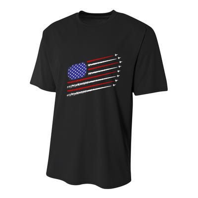 Fighter Jets With Usa American Flag 4th Of July Celebration Youth Performance Sprint T-Shirt