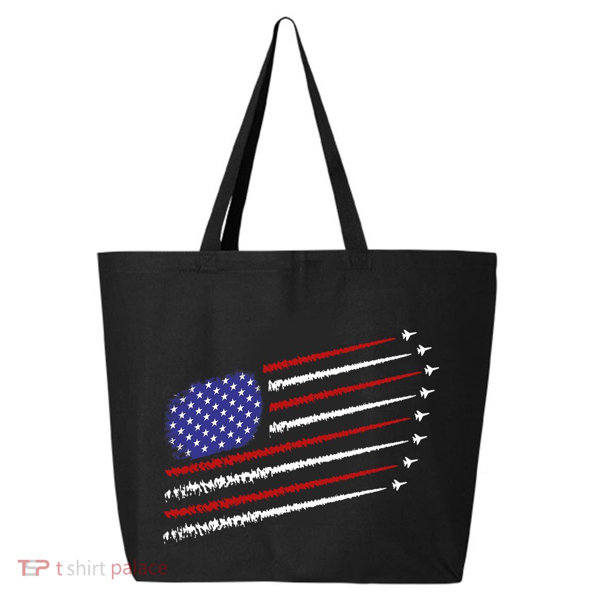 Fighter Jets With Usa American Flag 4th Of July Celebration 25L Jumbo Tote