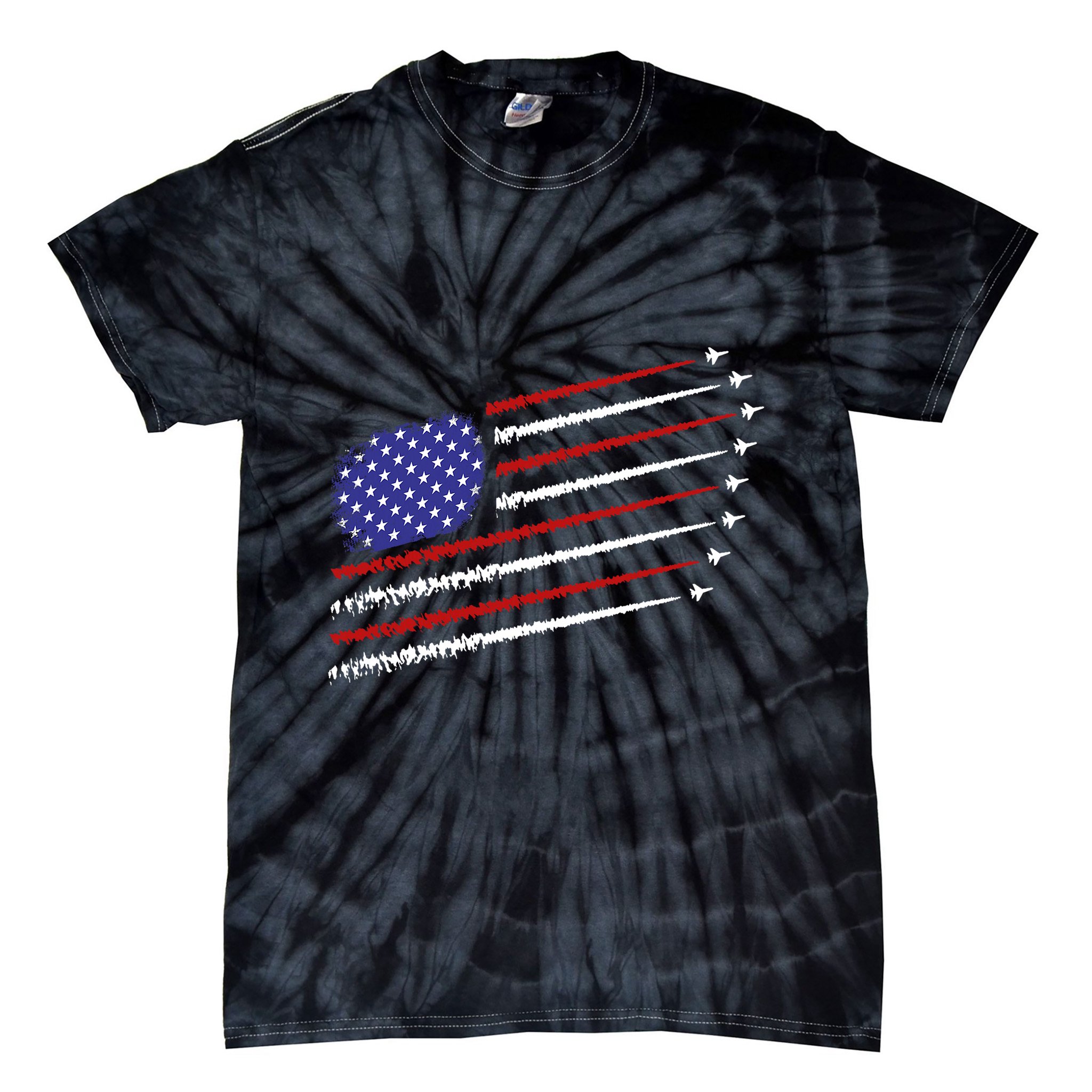 Fighter Jets With Usa American Flag 4th Of July Celebration Tie-Dye T-Shirt