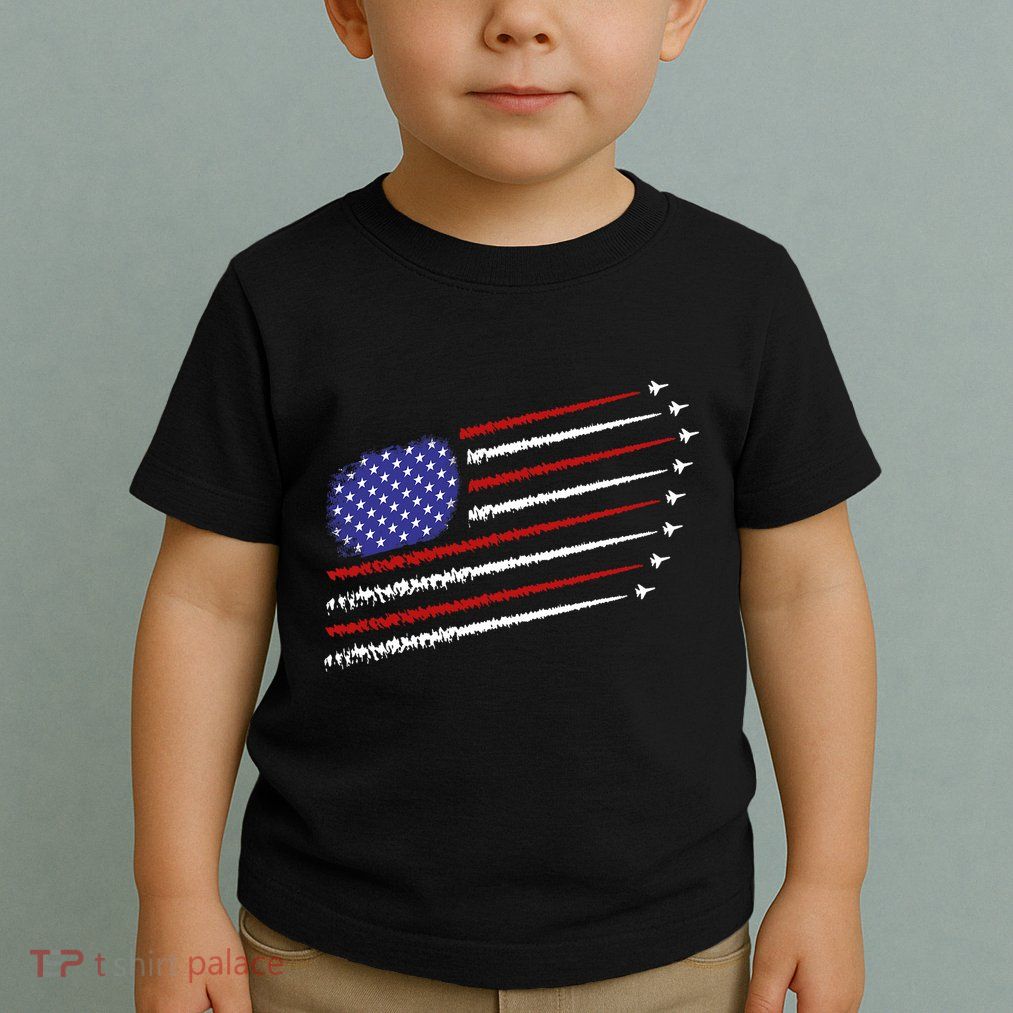 Fighter Jets With Usa American Flag 4th Of July Celebration Toddler T-Shirt