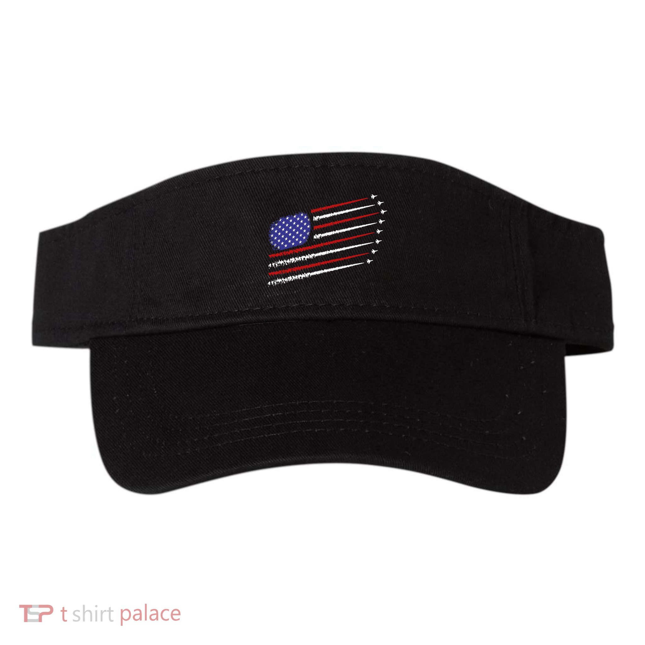 Fighter Jets With Usa American Flag 4th Of July Celebration Visor