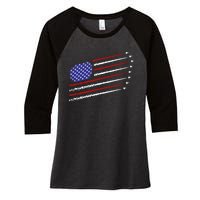 Fighter Jets With Usa American Flag 4th Of July Celebration Women's Tri-Blend 3/4-Sleeve Raglan Shirt