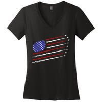 Fighter Jets With Usa American Flag 4th Of July Celebration Women's V-Neck T-Shirt