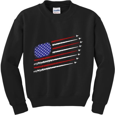 Fighter Jets With Usa American Flag 4th Of July Celebration Kids Sweatshirt