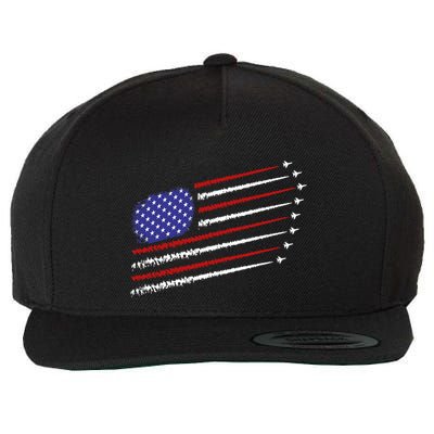 Fighter Jets With Usa American Flag 4th Of July Celebration Wool Snapback Cap