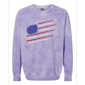 Fighter Jets With USA American Flag 4th Of July Celebration Colorblast Crewneck Sweatshirt