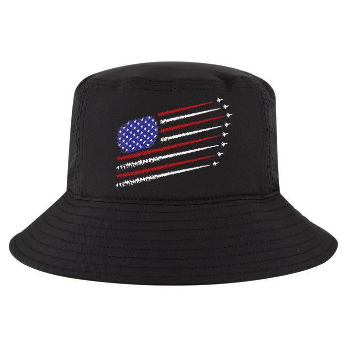 Fighter Jets With USA American Flag 4th Of July Celebration Cool Comfort Performance Bucket Hat