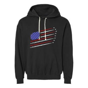 Fighter Jets With USA American Flag 4th Of July Celebration Garment-Dyed Fleece Hoodie