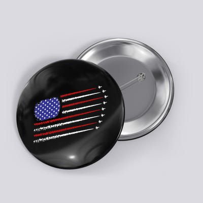Fighter Jets With USA American Flag 4th Of July Celebration Button