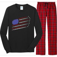 Fighter Jets With USA American Flag 4th Of July Celebration Long Sleeve Pajama Set