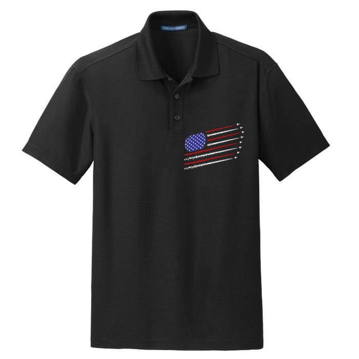 Fighter Jets With USA American Flag 4th Of July Celebration Dry Zone Grid Polo