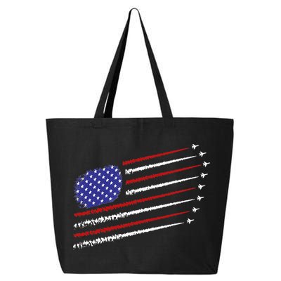 Fighter Jets With USA American Flag 4th Of July Celebration 25L Jumbo Tote