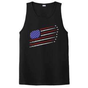 Fighter Jets With USA American Flag 4th Of July Celebration PosiCharge Competitor Tank