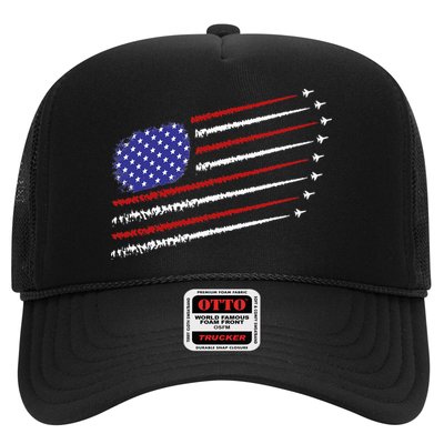 Fighter Jets With USA American Flag 4th Of July Celebration Trucker Hat