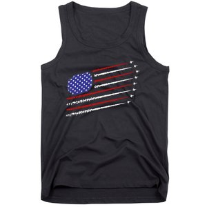 Fighter Jets With USA American Flag 4th Of July Celebration Tank Top