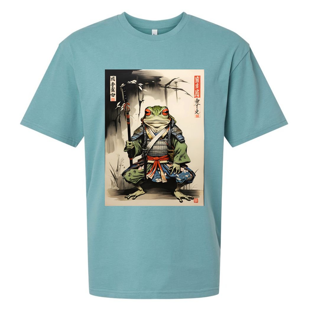 Frog Japanese Woodblock Sueded Cloud Jersey T-Shirt