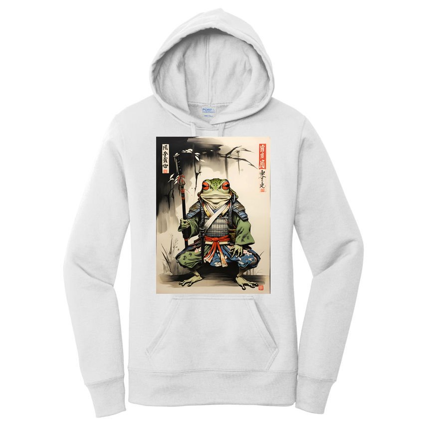Frog Japanese Woodblock Women's Pullover Hoodie