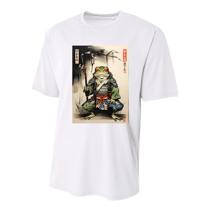 Frog Japanese Woodblock Youth Performance Sprint T-Shirt