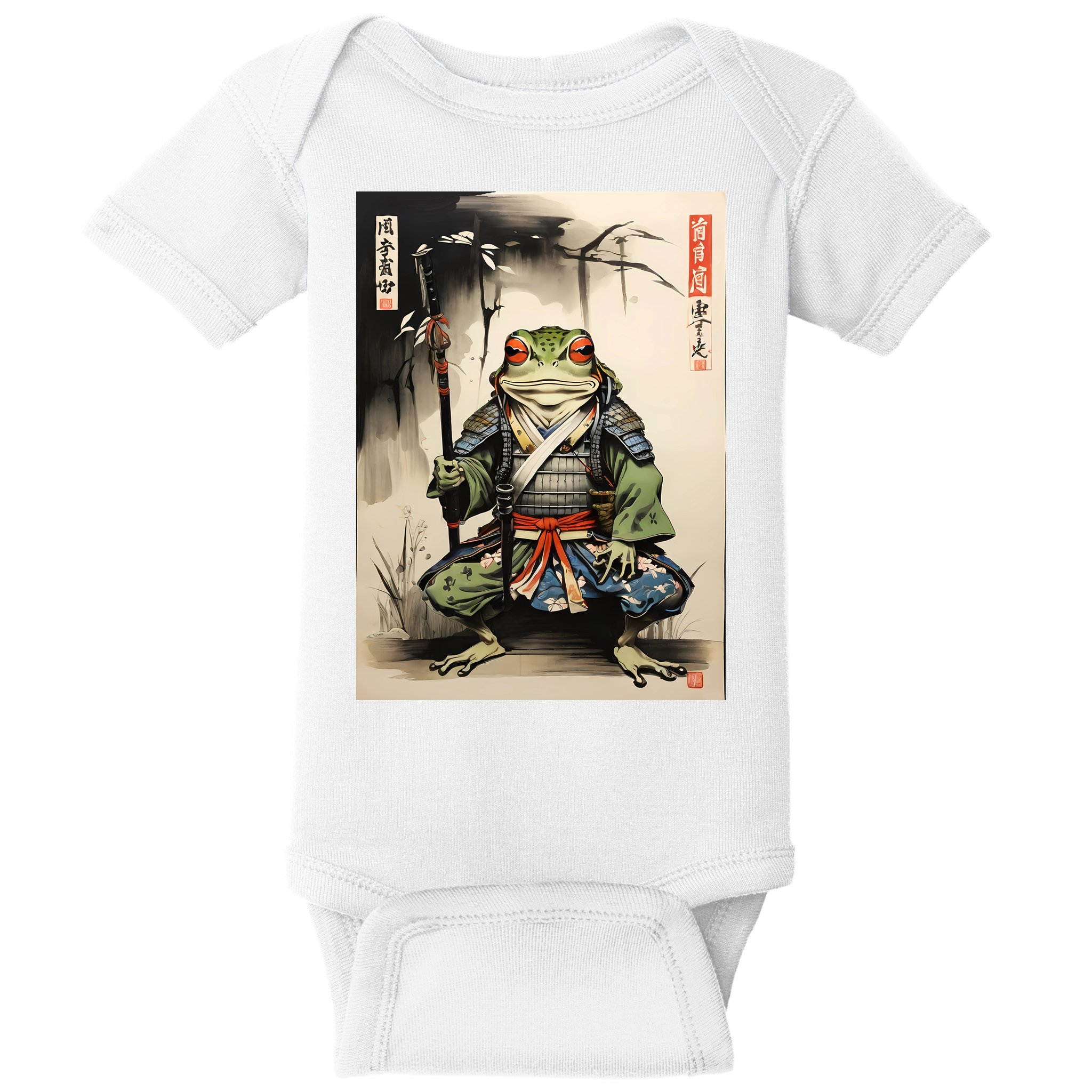 Frog Japanese Woodblock Baby Bodysuit