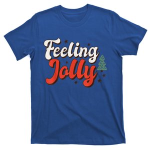 Feeling Jolly Xmas Groovy Vibes Family Christmas Tree Pajama T-Shirt