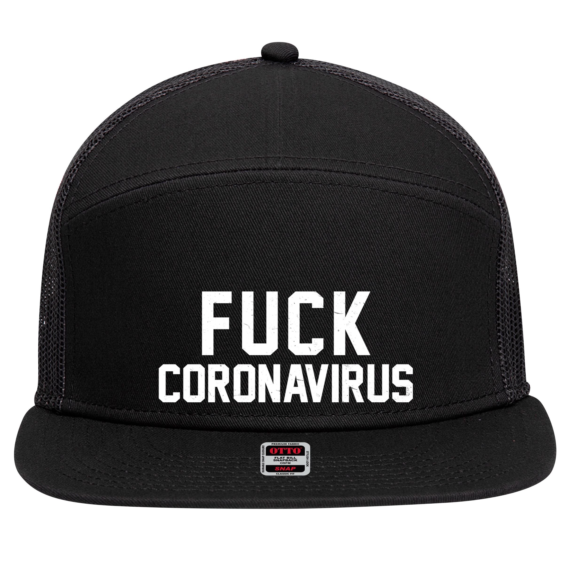 F**k Coronavirus Fight 7 Panel Mesh Trucker Snapback Hat