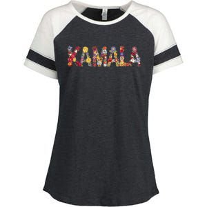 Floral Kamala 2024 Feminine First Female President Enza Ladies Jersey Colorblock Tee