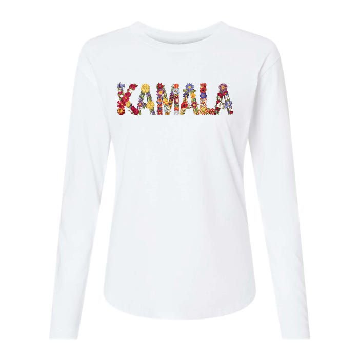 Floral Kamala 2024 Feminine First Female President Womens Cotton Relaxed Long Sleeve T-Shirt