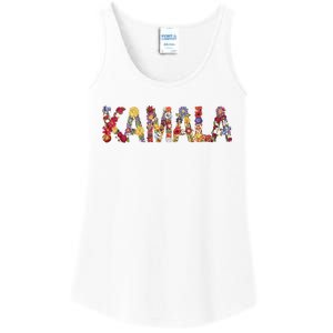 Floral Kamala 2024 Feminine First Female President Ladies Essential Tank