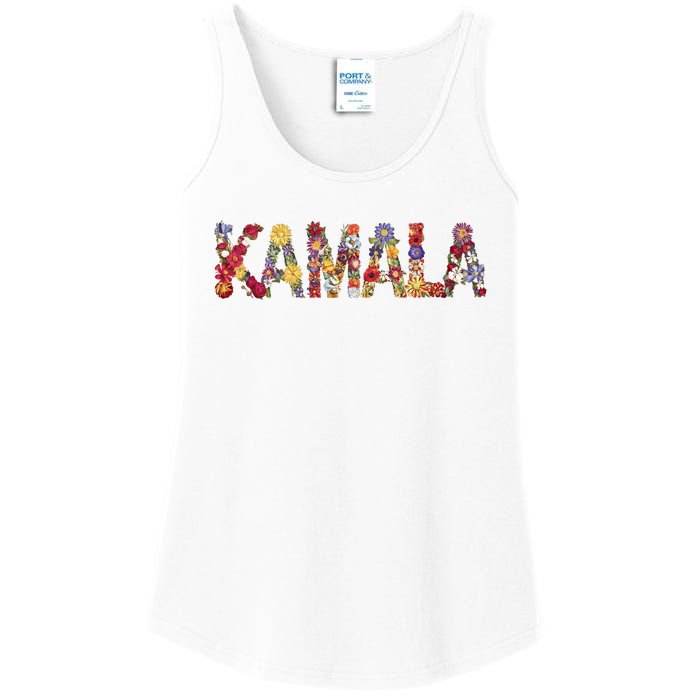 Floral Kamala 2024 Feminine First Female President Ladies Essential Tank