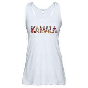 Floral Kamala 2024 Feminine First Female President Ladies Essential Flowy Tank