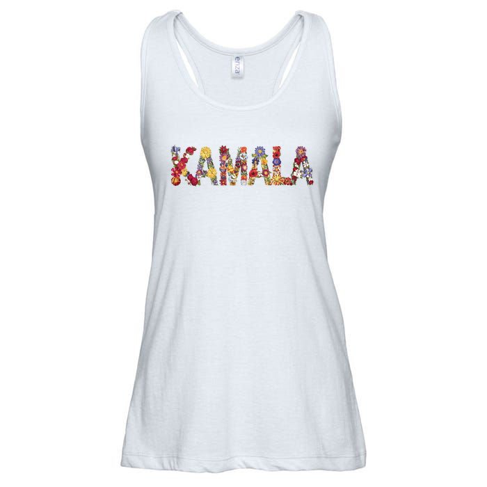 Floral Kamala 2024 Feminine First Female President Ladies Essential Flowy Tank