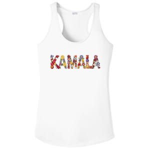 Floral Kamala 2024 Feminine First Female President Ladies PosiCharge Competitor Racerback Tank