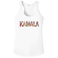 Floral Kamala 2024 Feminine First Female President Ladies PosiCharge Competitor Racerback Tank