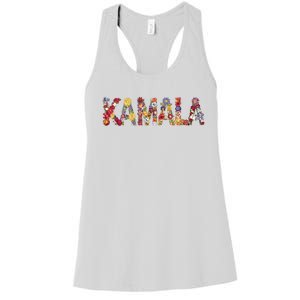 Floral Kamala 2024 Feminine First Female President Women's Racerback Tank