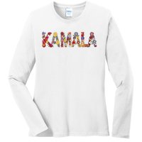 Floral Kamala 2024 Feminine First Female President Ladies Long Sleeve Shirt