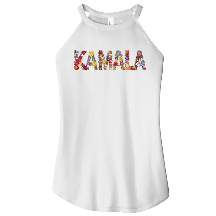 Floral Kamala 2024 Feminine First Female President Women's Perfect Tri Rocker Tank