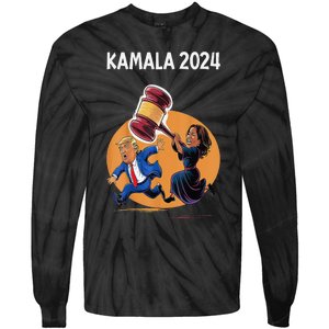 Funny Kamala 2024 Prosecutor Vs Felon Harris Trump Election Tie-Dye Long Sleeve Shirt