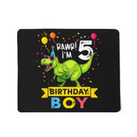 Funny Kids 5 Year Old Gift 5th Birthday Boy T Rex Dinosaur Gift Mousepad