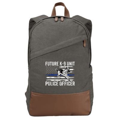 Future K 9 Unit Police Officer Proud Law Enforcement Cotton Canvas Backpack