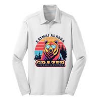 Funny Katmai Alaska Grazer Vintage Fat Bear Week 2024 Silk Touch Performance Long Sleeve Polo