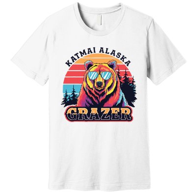 Funny Katmai Alaska Grazer Vintage Fat Bear Week 2024 Premium T-Shirt