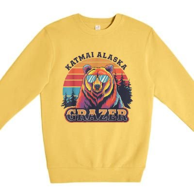 Funny Katmai Alaska Grazer Vintage Fat Bear Week 2024 Premium Crewneck Sweatshirt