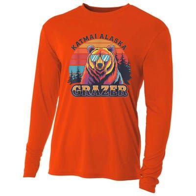 Funny Katmai Alaska Grazer Vintage Fat Bear Week 2024 Cooling Performance Long Sleeve Crew