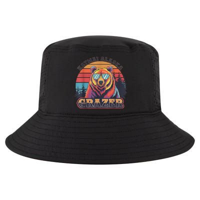 Funny Katmai Alaska Grazer Vintage Fat Bear Week 2024 Cool Comfort Performance Bucket Hat