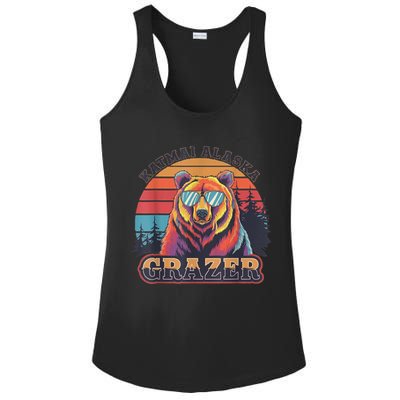 Funny Katmai Alaska Grazer Vintage Fat Bear Week 2024 Ladies PosiCharge Competitor Racerback Tank