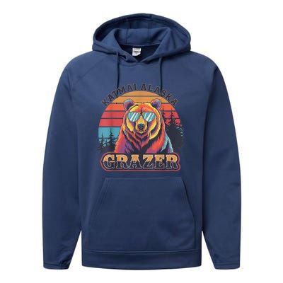 Funny Katmai Alaska Grazer Vintage Fat Bear Week 2024 Performance Fleece Hoodie